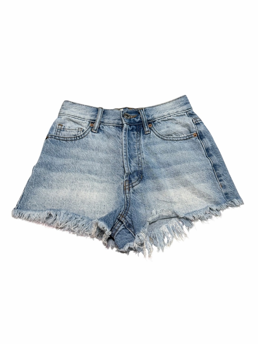 PacSun Women's Vintage High Rise Button Fly Denim Shorts | Medium Wash | Size 22